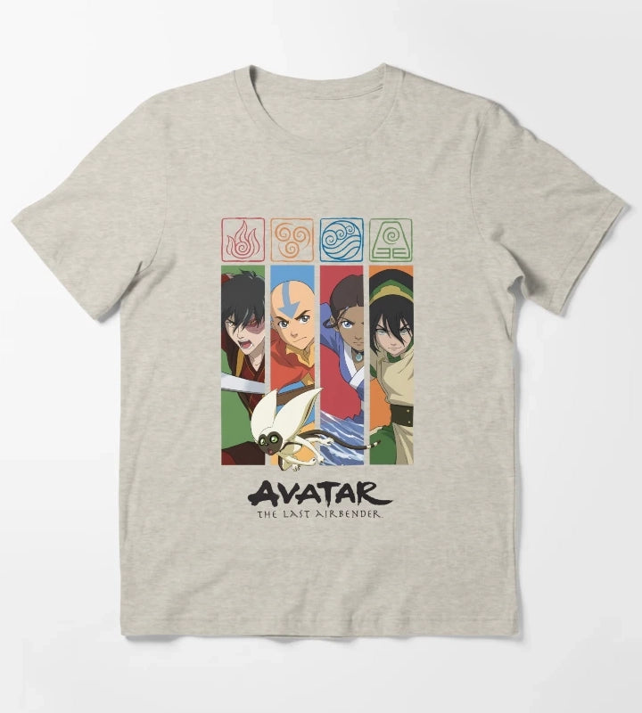 Avatar The Last Airbender Group Character Panels T-Shirt Cream