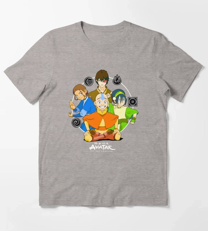 Avatar The Last Airbender Group Nations Master Class T-Shirt Heather Grey