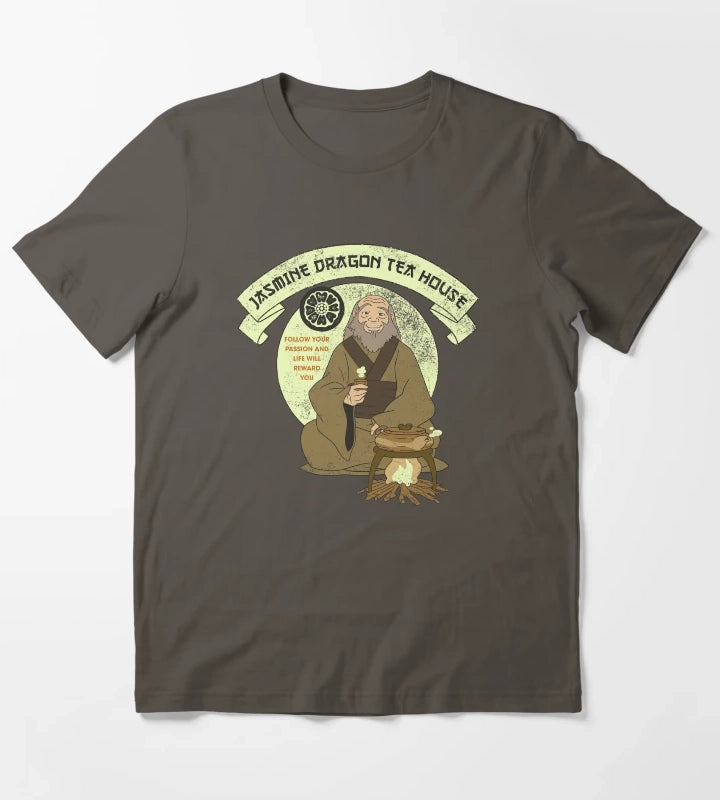 Avatar The Last Airbender Iroh Jasmine Dragon Tea House T-Shirt Dark Grey
