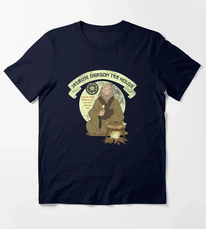 Avatar The Last Airbender Iroh Jasmine Dragon Tea House T-Shirt Navy