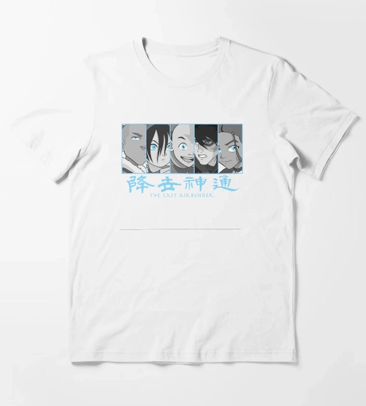 Avatar The Last Airbender Kanji Group Panels T-Shirt White