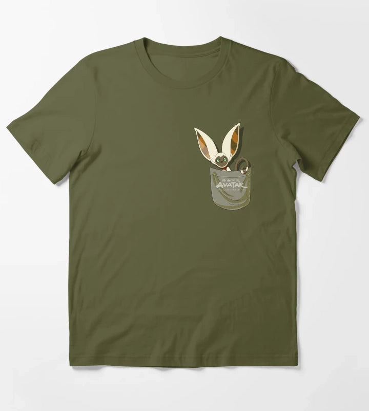 Avatar The Last Airbender Momo Pocket T-Shirt Olive Green