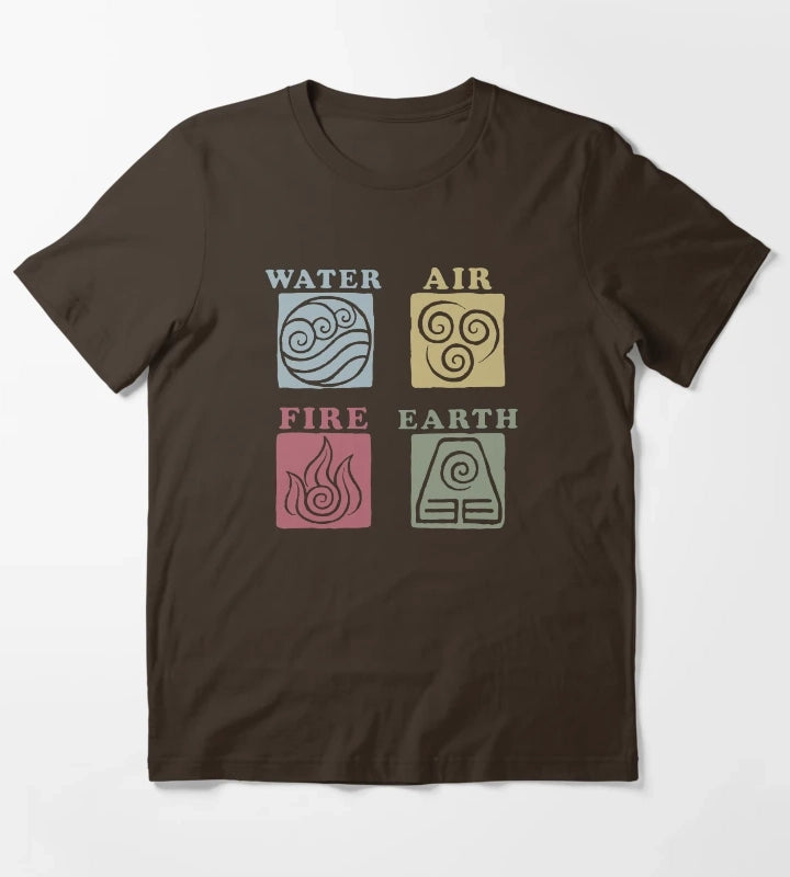 Avatar The Last Airbender Natural Elements Box Up Sketch T-Shirt Brown