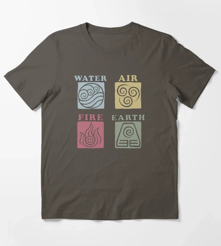 Avatar The Last Airbender Natural Elements Box Up Sketch T-Shirt Dark Grey