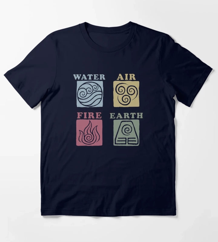 Avatar The Last Airbender Natural Elements Box Up Sketch T-Shirt Navy