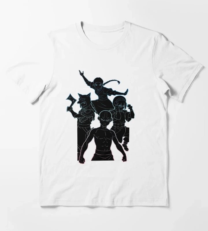 Avatar The Last Airbender Neon Outline Team Avatar Poster T-Shirt White