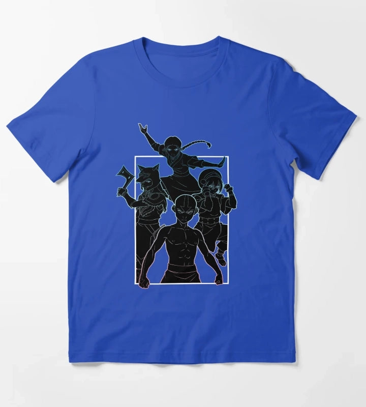 Avatar The Last Airbender Neon Outline Team Avatar Poster T-Shirt Blue
