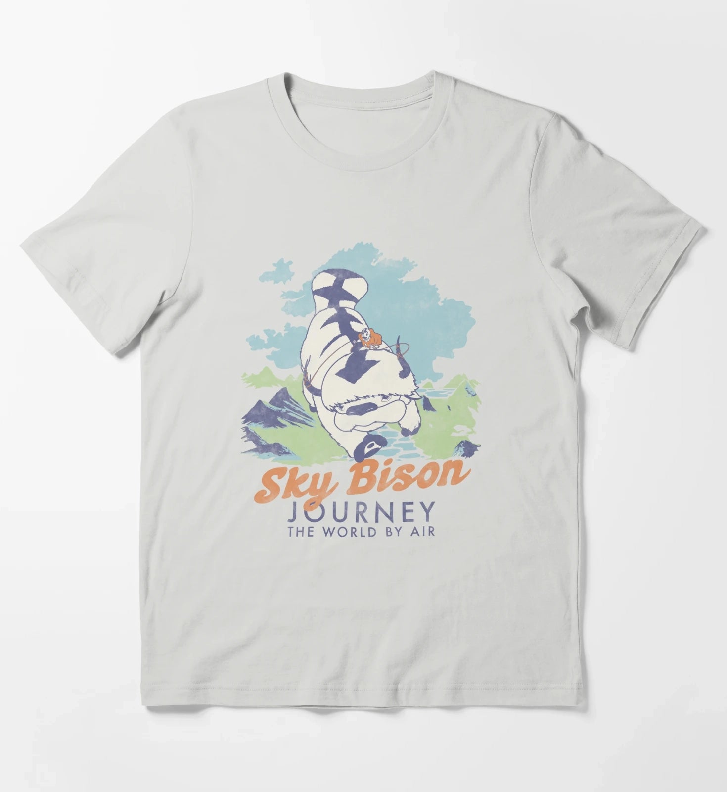 Avatar The Last Airbender Sky Bison Journey The World T-Shirt Light Grey