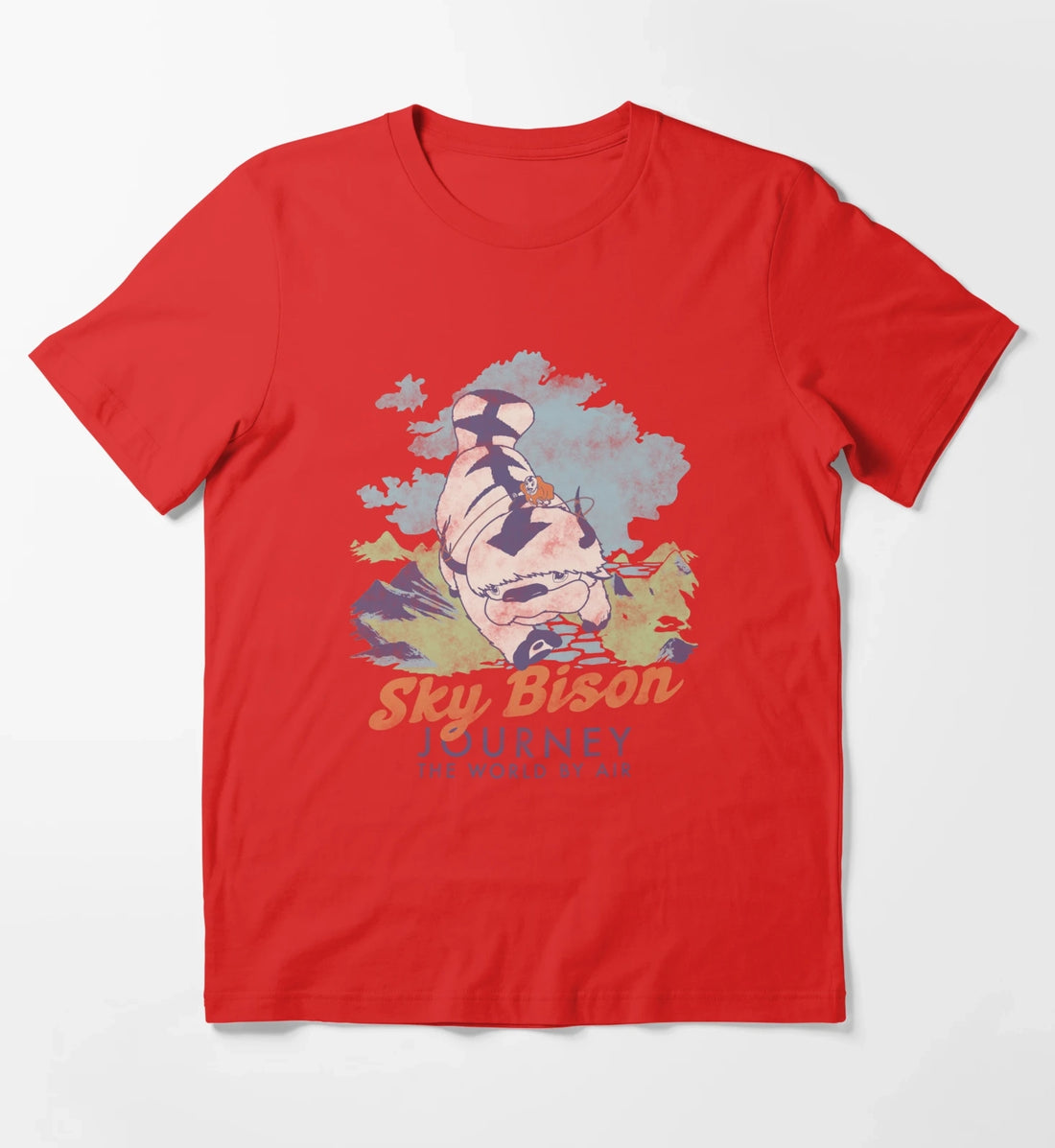 Avatar The Last Airbender Sky Bison Journey The World T-Shirt Red