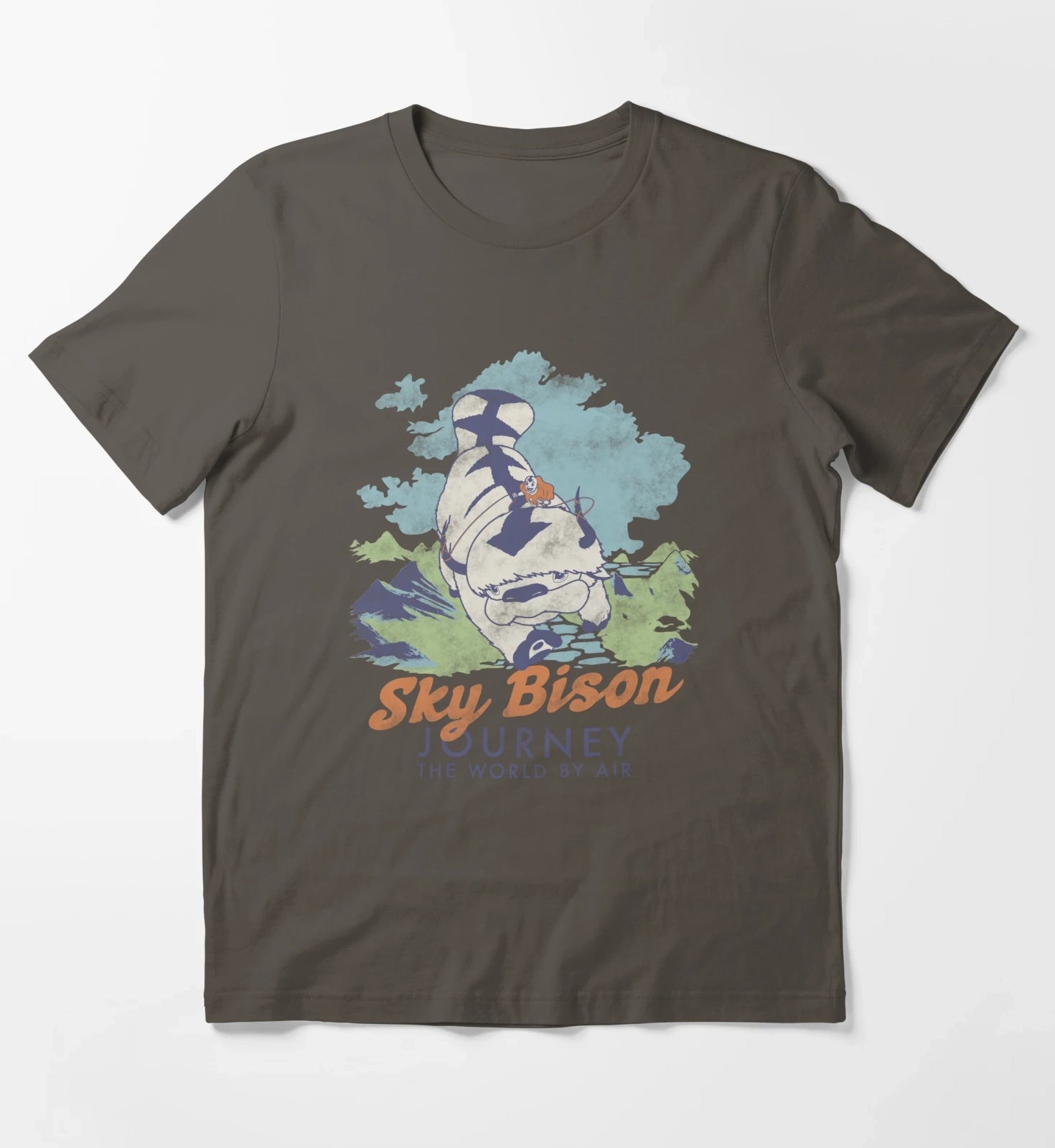 Avatar The Last Airbender Sky Bison Journey The World T-Shirt Dark Grey