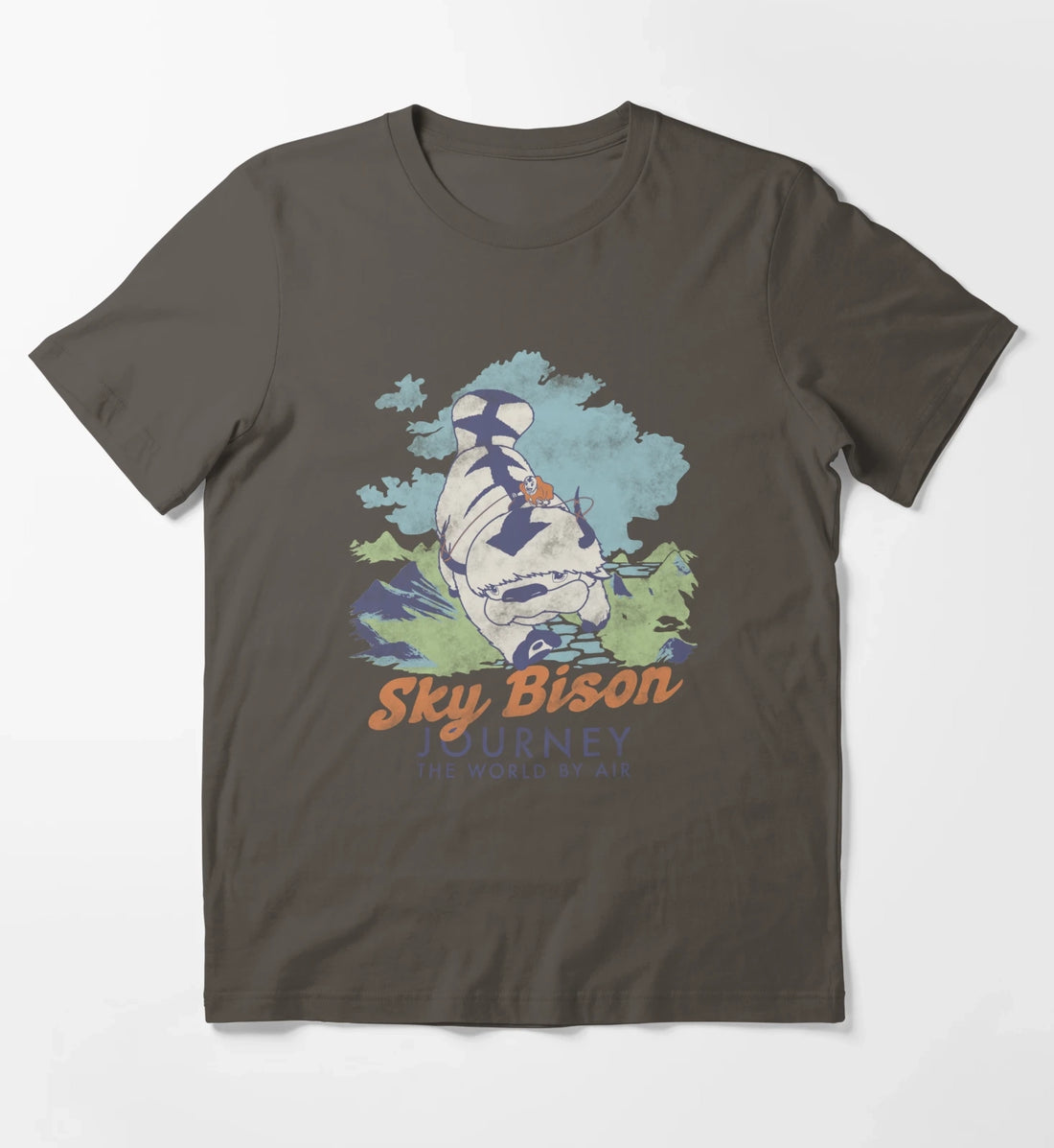 Avatar The Last Airbender Sky Bison Journey The World T-Shirt Dark Grey