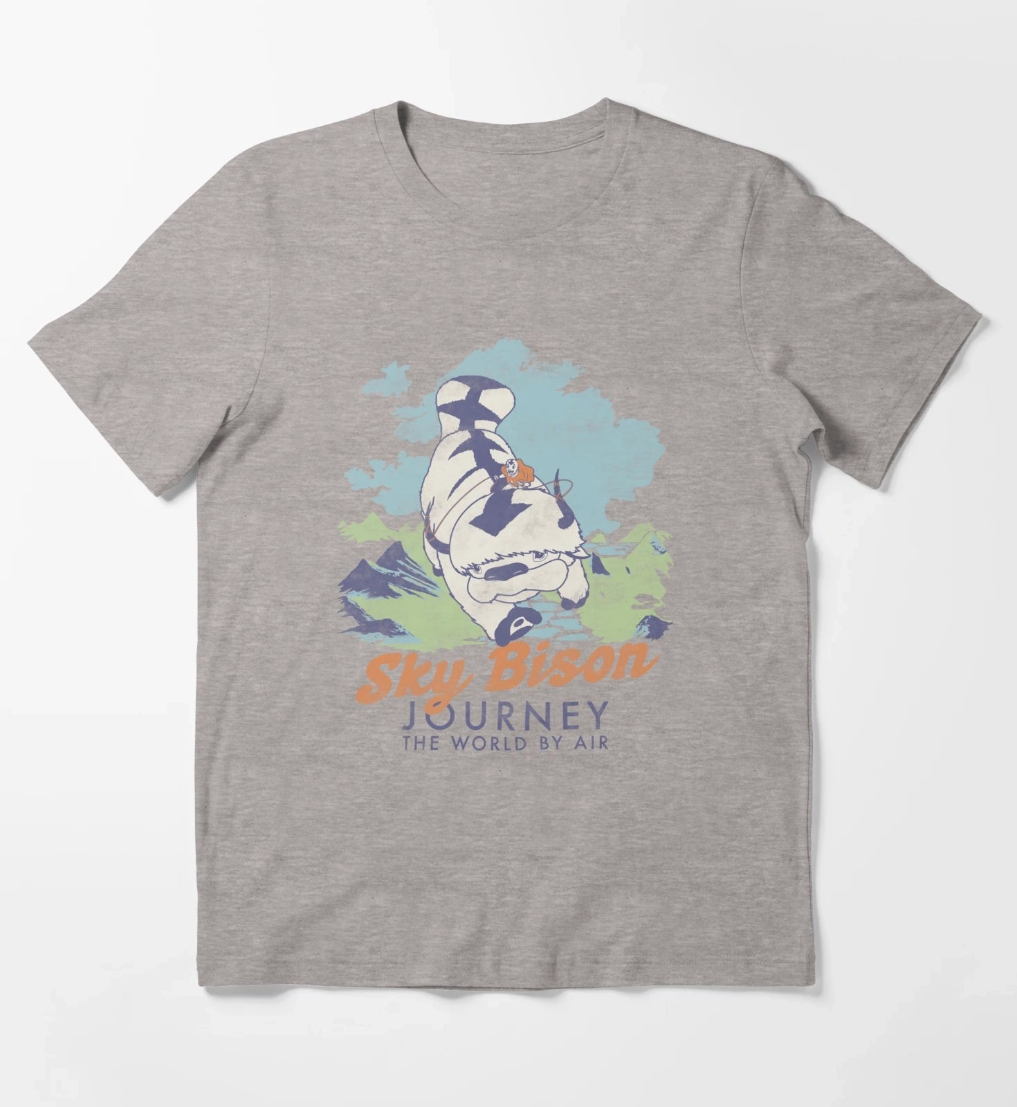 Avatar The Last Airbender Sky Bison Journey The World T-Shirt Heather Grey
