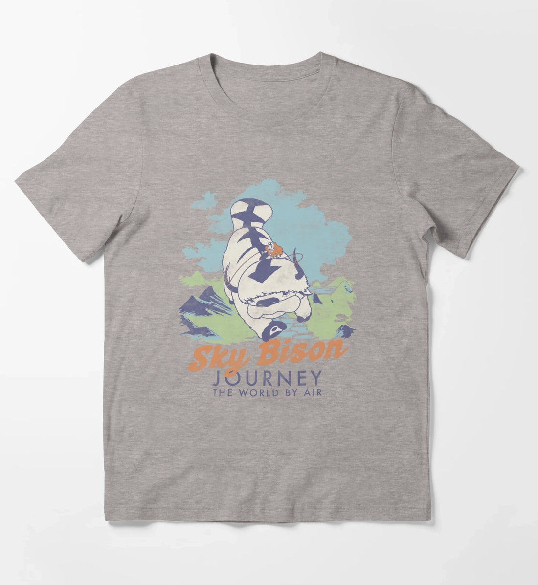 Avatar The Last Airbender Sky Bison Journey The World T-Shirt Heather Grey