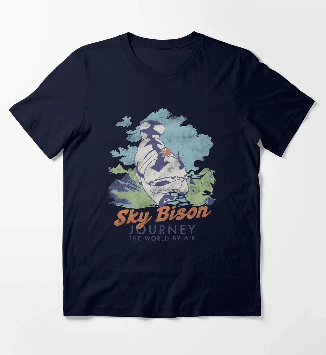 Avatar The Last Airbender Sky Bison Journey The World T-Shirt Navy