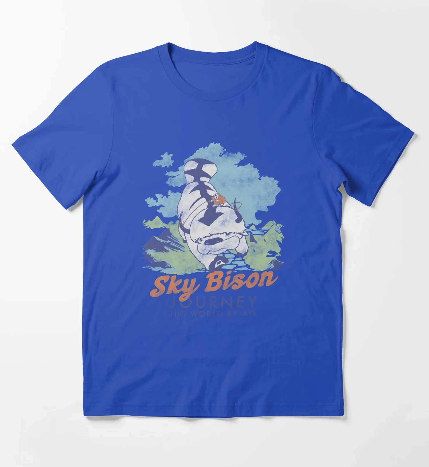 Avatar The Last Airbender Sky Bison Journey The World T-Shirt Blue