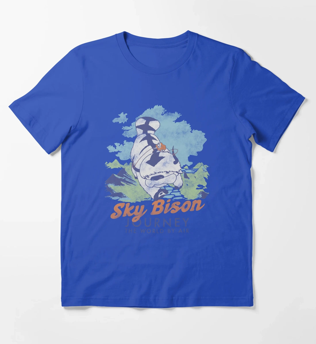 Avatar The Last Airbender Sky Bison Journey The World T-Shirt Blue