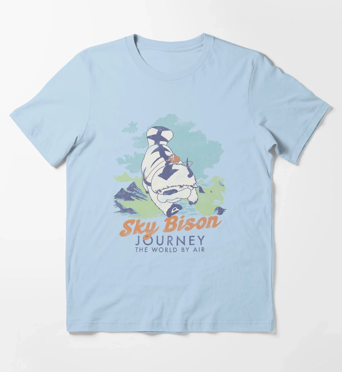 Avatar The Last Airbender Sky Bison Journey The World T-Shirt Sky Blue