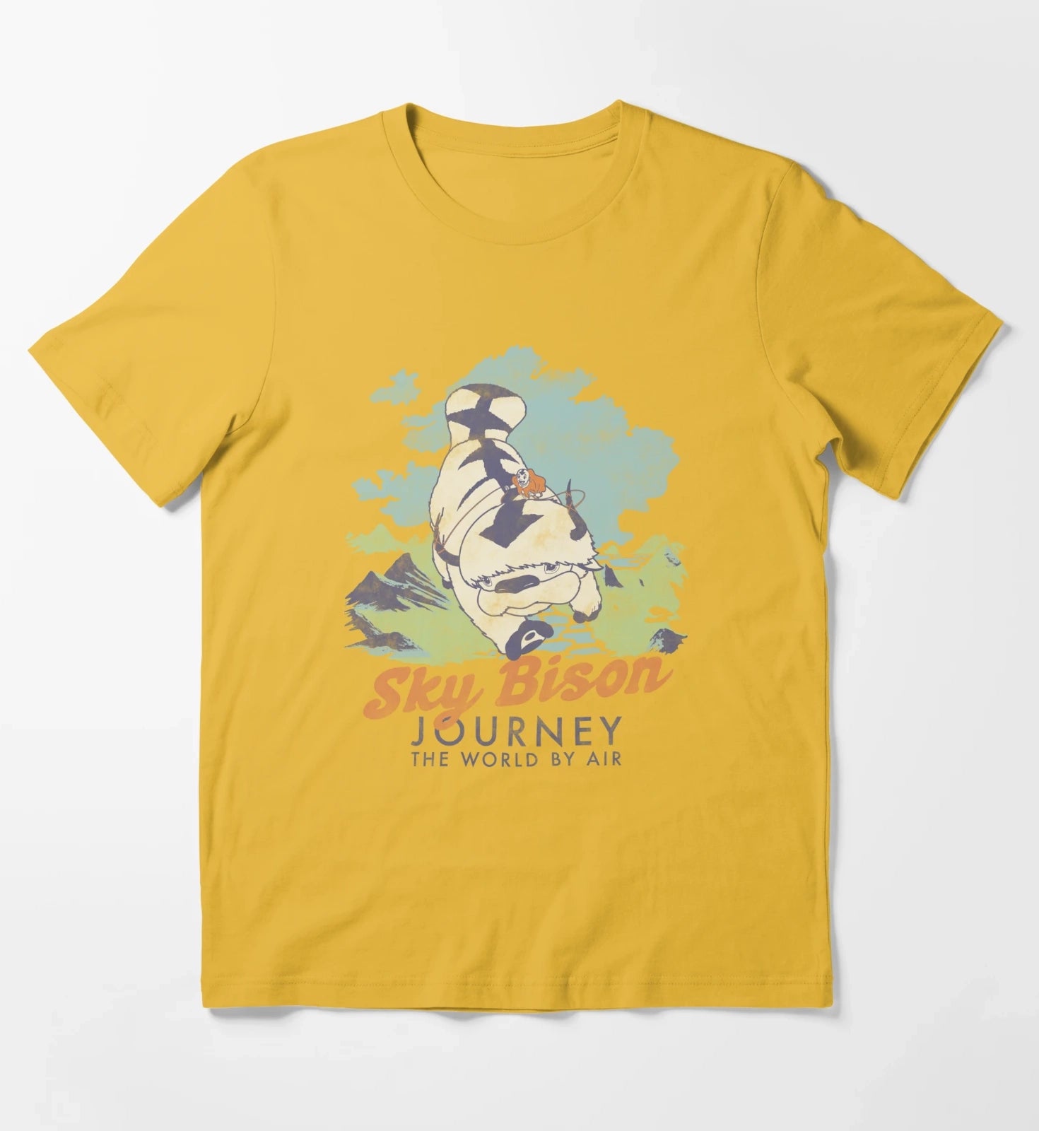 Avatar The Last Airbender Sky Bison Journey The World T-Shirt Yellow