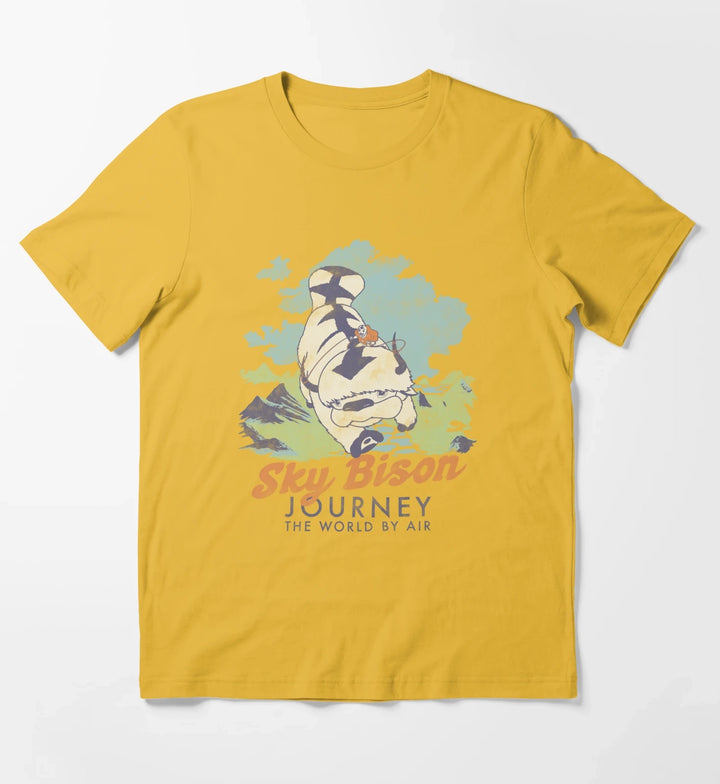 Avatar The Last Airbender Sky Bison Journey The World T-Shirt Yellow
