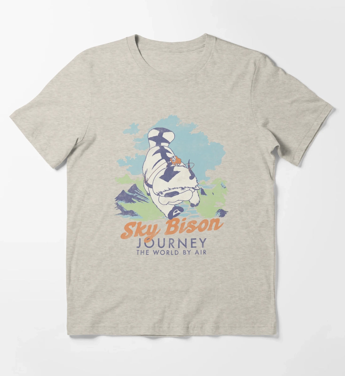 Avatar The Last Airbender Sky Bison Journey The World T-Shirt Cream