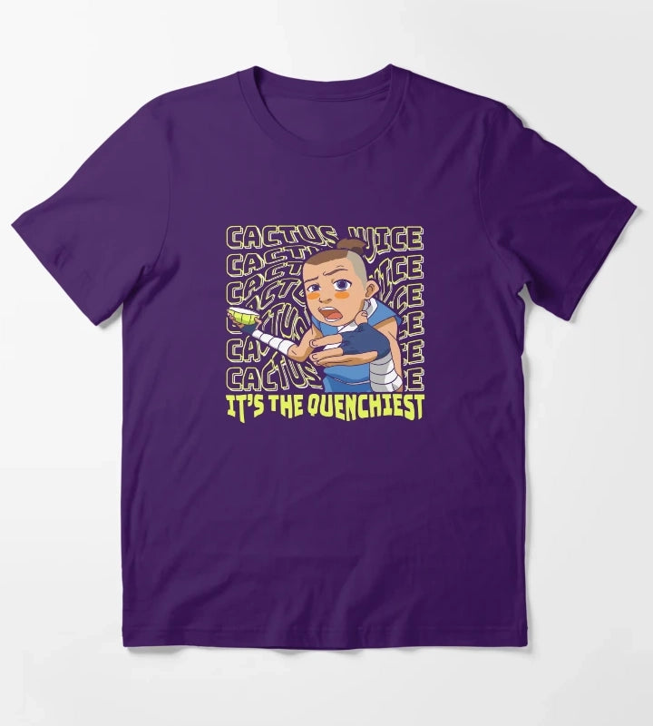 Avatar The Last Airbender Sokka Cactus Juice Word Stack T-Shirt Purple