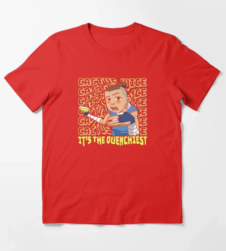 Avatar The Last Airbender Sokka Cactus Juice Word Stack T-Shirt Red