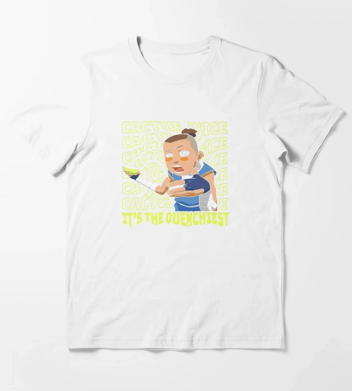 Avatar The Last Airbender Sokka Cactus Juice Word Stack T-Shirt White
