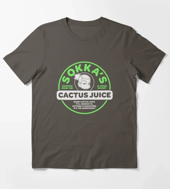 Avatar The Last Airbender Sokkas Cactus Juice Badge T-Shirt Dark Grey