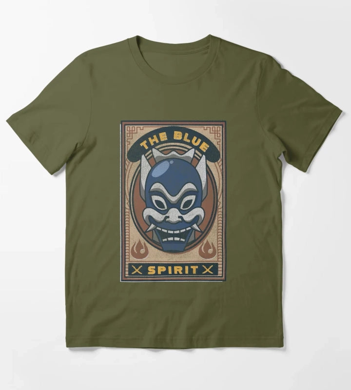 Avatar The Last Airbender The Blue Spirit Card T-Shirt Olive Green