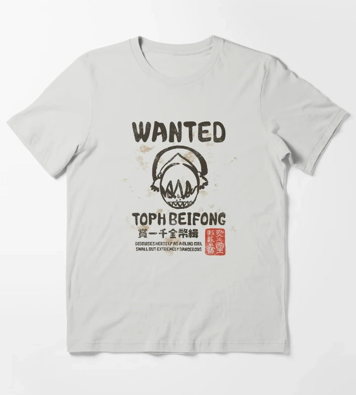 Avatar The Last Airbender Toph Beifong Wanted Poster T-Shirt Light Grey