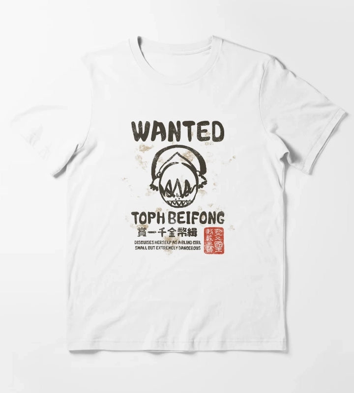 Avatar The Last Airbender Toph Beifong Wanted Poster T-Shirt White