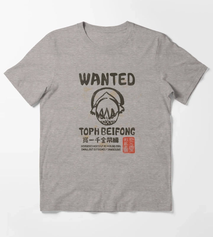 Avatar The Last Airbender Toph Beifong Wanted Poster T-Shirt Heather Grey