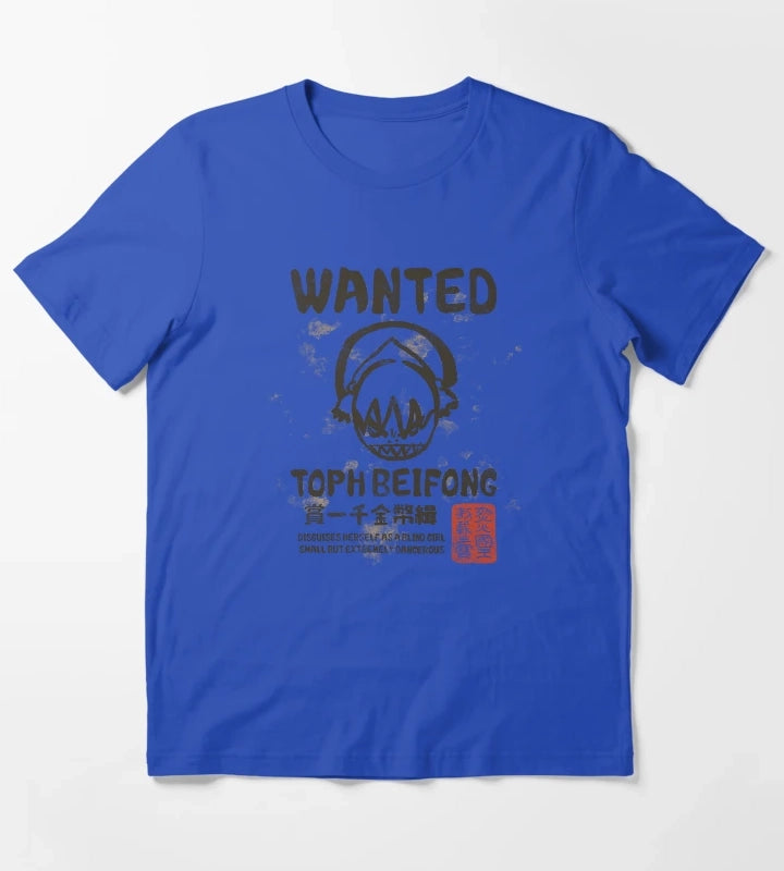 Avatar The Last Airbender Toph Beifong Wanted Poster T-Shirt Blue