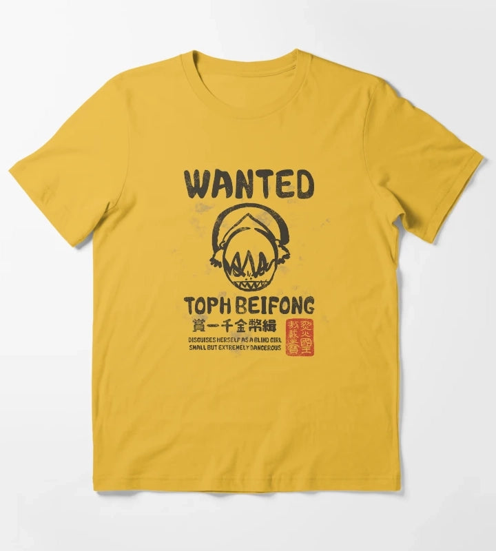Avatar The Last Airbender Toph Beifong Wanted Poster T-Shirt Yellow