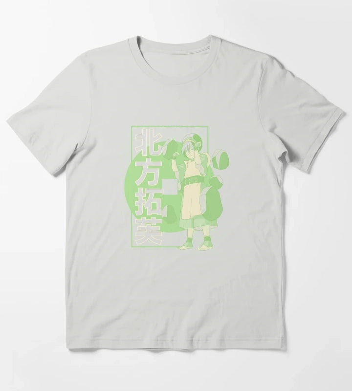 Avatar The Last Airbender Toph Kanji Poster T-Shirt Light Grey