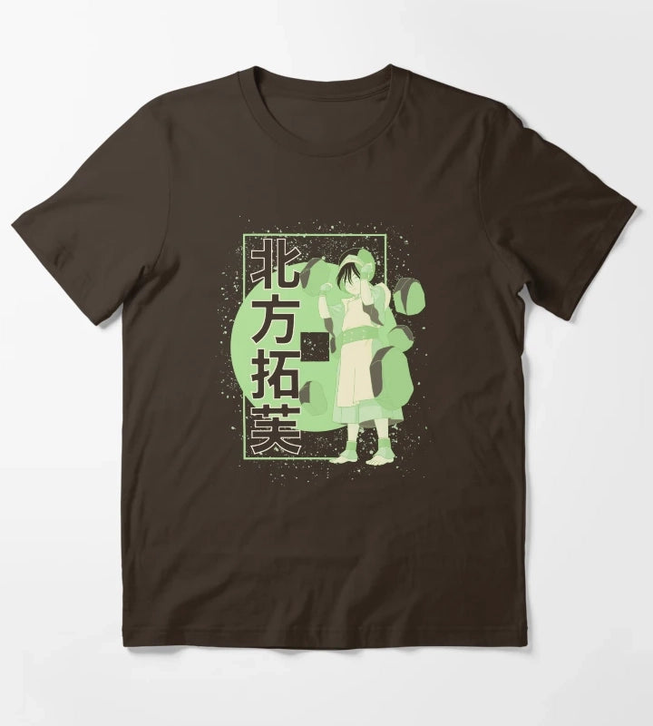 Avatar The Last Airbender Toph Kanji Poster T-Shirt Brown