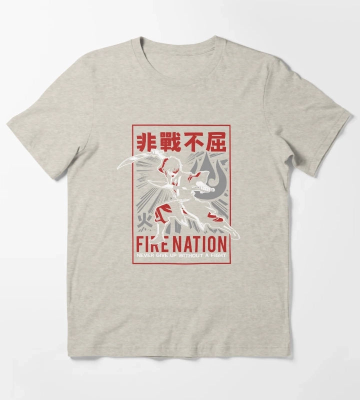 Avatar The Last Airbender Zuko Fire Nation Never Give Up T-Shirt Cream