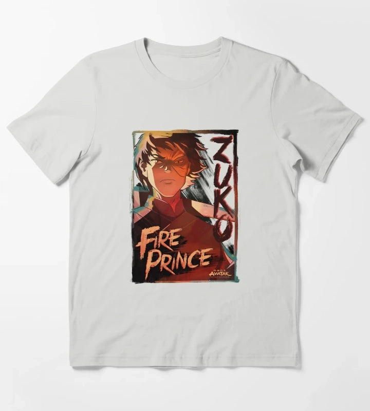 Avatar The Last Airbender Zuko Fire Prince Portrait T-Shirt Light Grey