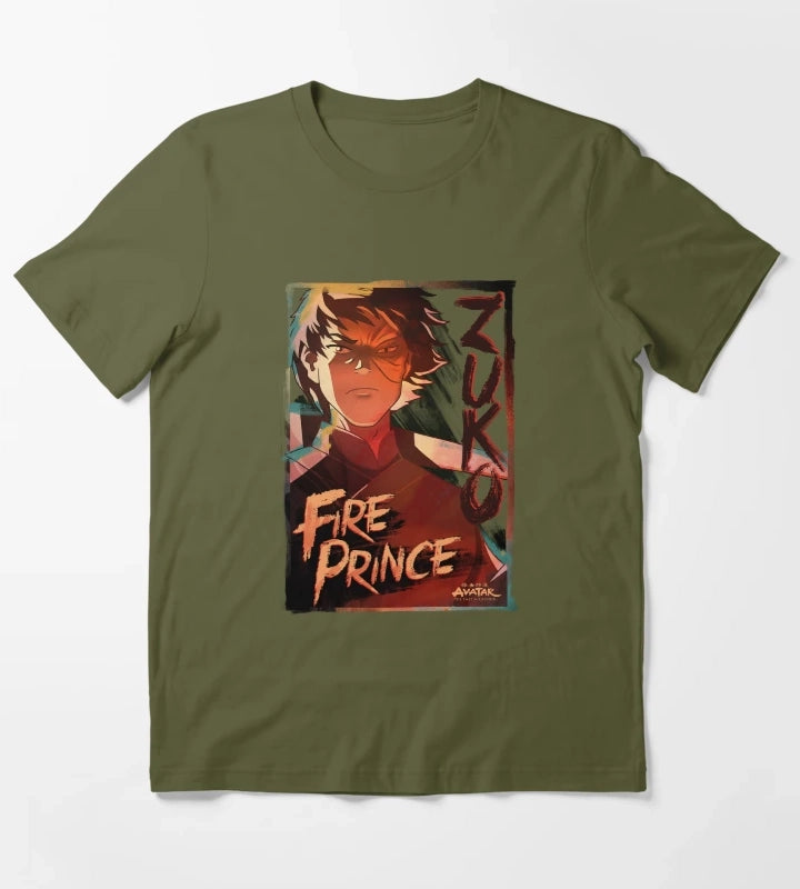 Avatar The Last Airbender Zuko Fire Prince Portrait T-Shirt Olive Green