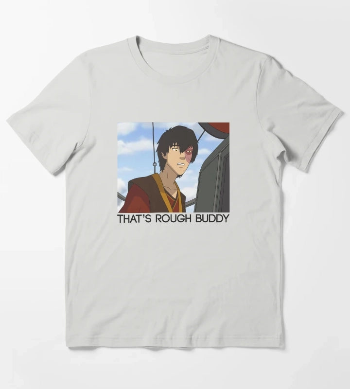 Avatar The Last Airbender Zuko Panel Thats Rough Buddy T-Shirt Light Grey