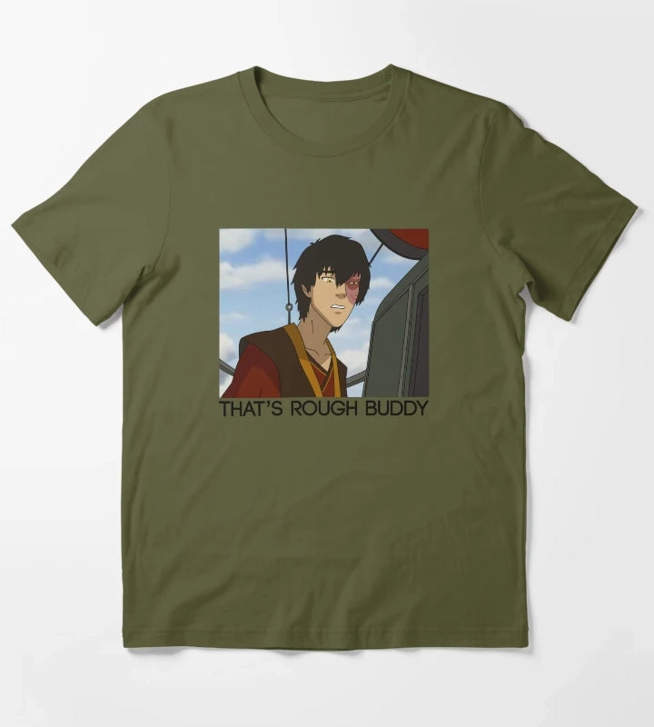 Avatar The Last Airbender Zuko Panel Thats Rough Buddy T-Shirt Olive Green
