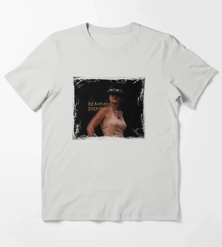 BADASS COWGIRL COWGIRL QUOTE T-Shirt Light Grey