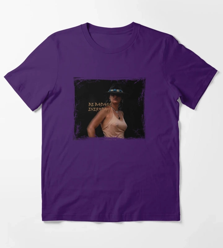 BADASS COWGIRL COWGIRL QUOTE T-Shirt Purple