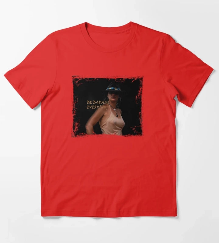 BADASS COWGIRL COWGIRL QUOTE T-Shirt Red