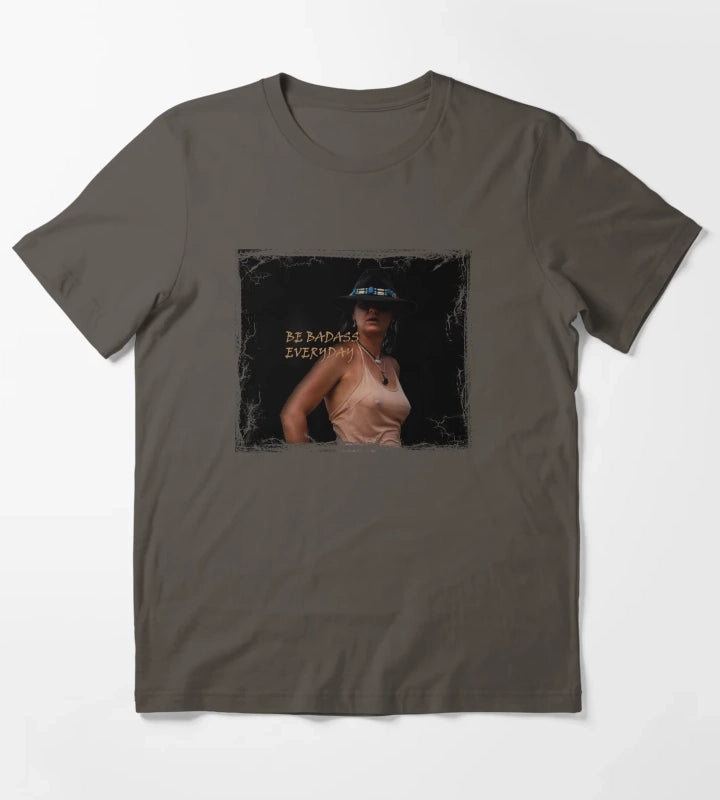 BADASS COWGIRL COWGIRL QUOTE T-Shirt Dark Grey