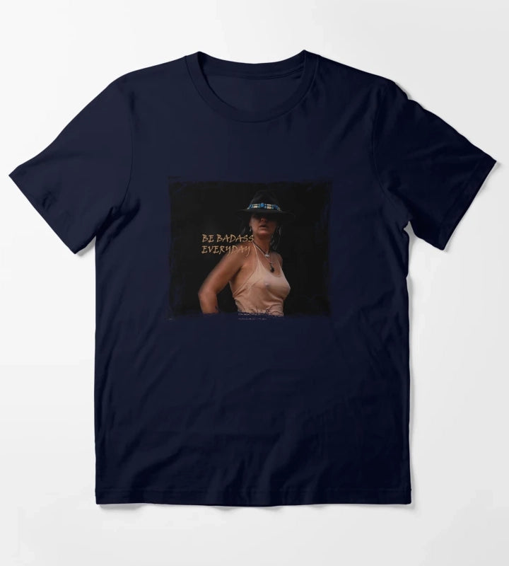 BADASS COWGIRL COWGIRL QUOTE T-Shirt Navy