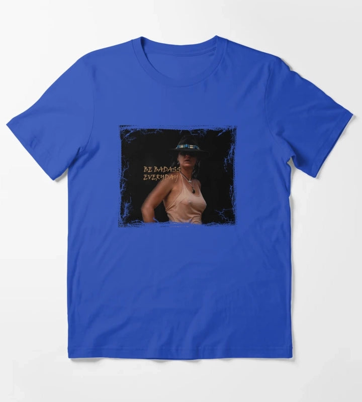 BADASS COWGIRL COWGIRL QUOTE T-Shirt Blue