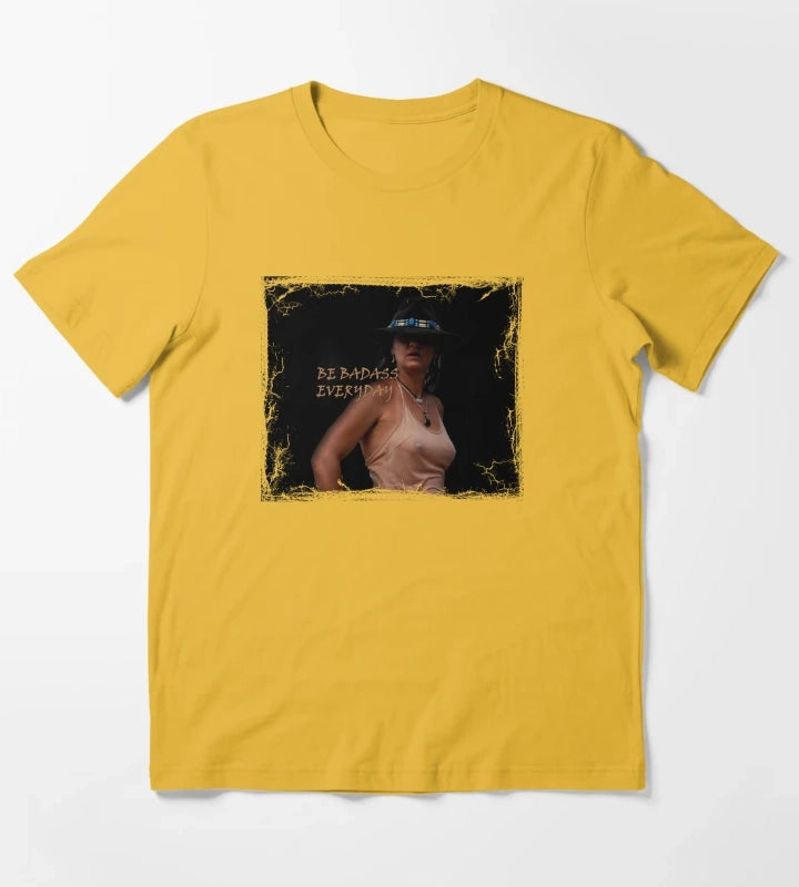 BADASS COWGIRL COWGIRL QUOTE T-Shirt Yellow