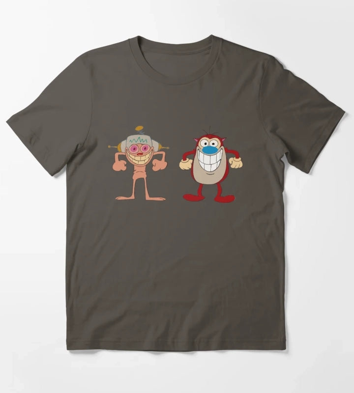 BEST SELLER Ren and Stimpy Merchandise T-Shirt Dark Grey