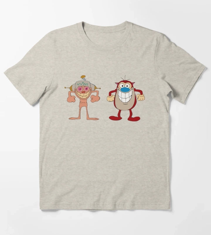 BEST SELLER Ren and Stimpy Merchandise T-Shirt Cream